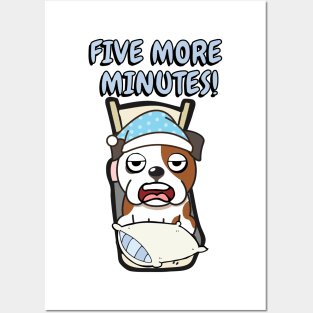 Lazy bulldog cant get out of bed Posters and Art